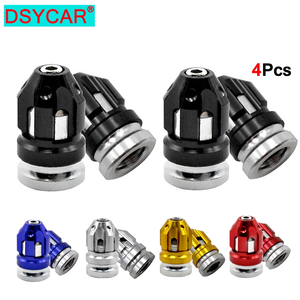 

DSYCAR 4Pcs Aluminum Alloy Tire Valve Caps Automobile Tire Caps Anti-Leak Valve Suitable For Motorcycles Car Bicycles