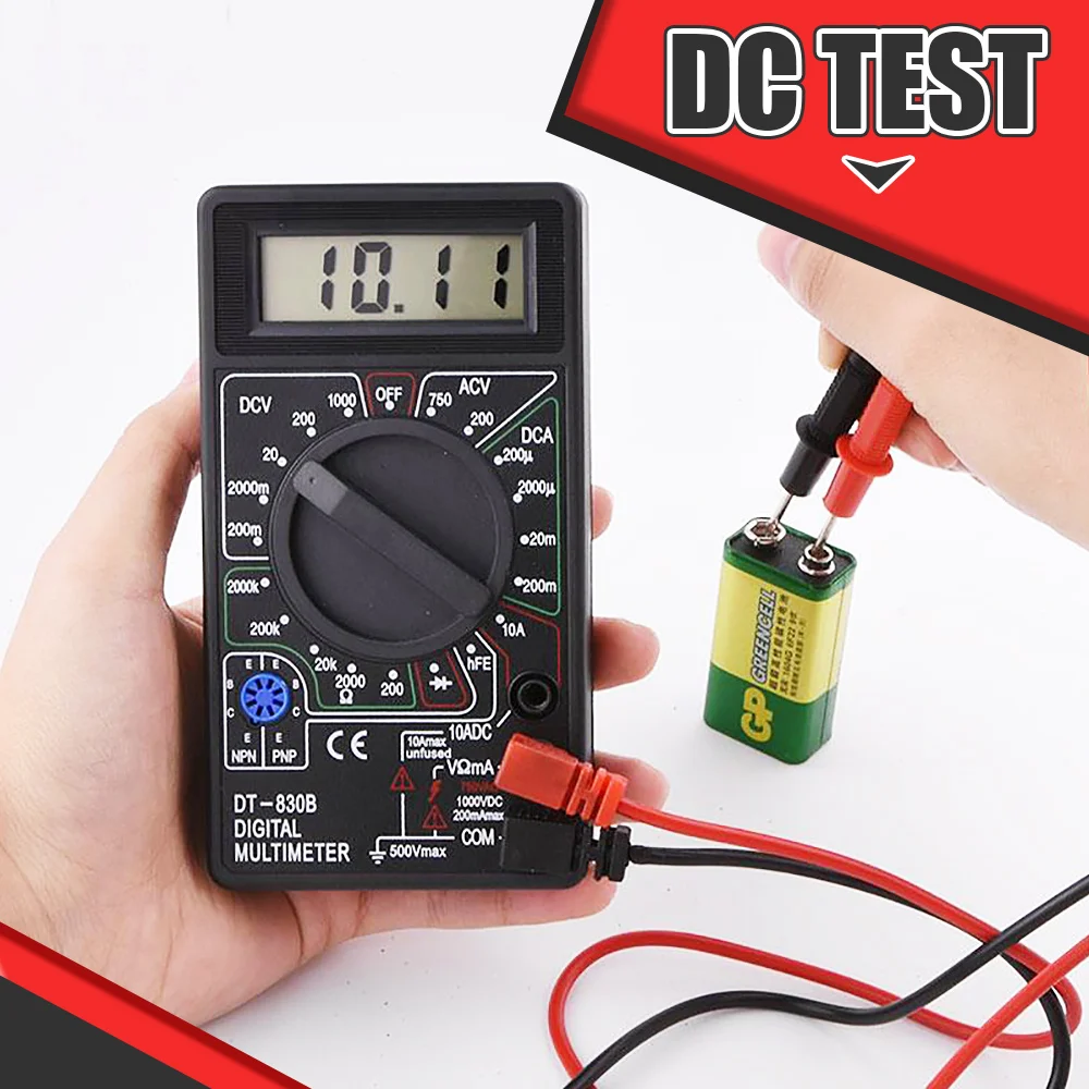 Digital Multimeter DT830B AC/DC LCD 750/1000V Voltmeter Ammeter Ohm Tester Handheld