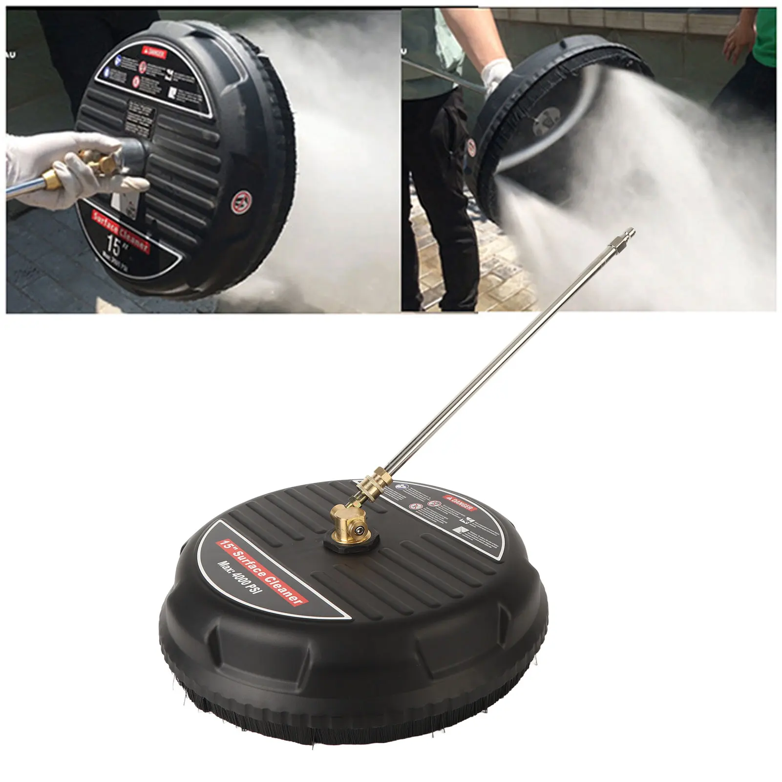 15 Inch Pressure Washer Surface Cleaner Attachment 4000psi Pressure Washer Surface Cleaner with Connecting Rod 4