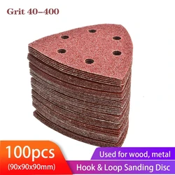 100PCS Triangular Sanding Disc 90mm Delta Sander Hook & Loop Sandpaper Abrasive Tools for Sanding Grit 40-400