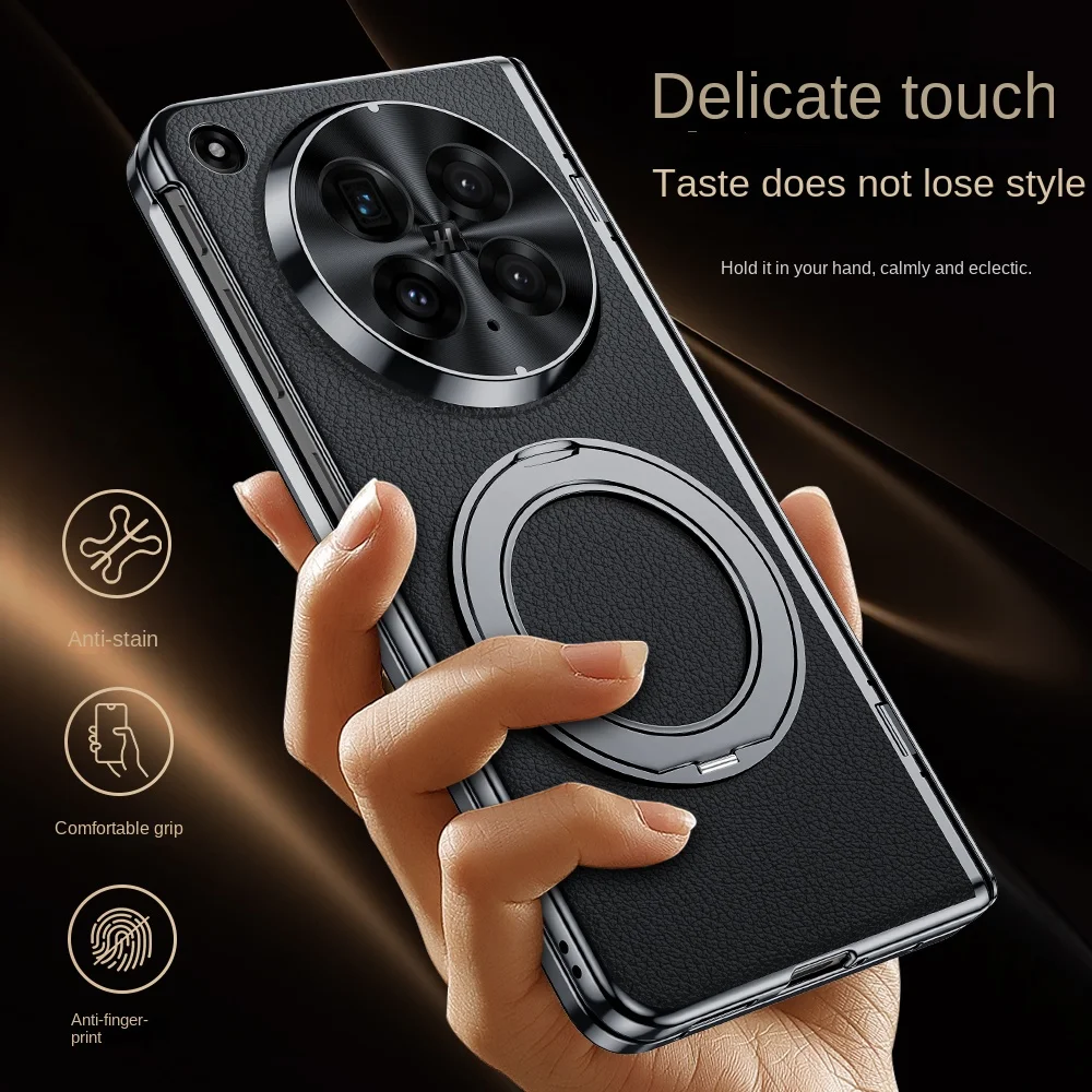 Genuine Leather Magnetic Stand Phone Case – Shockproof & Drop-Resistant, High-End Design