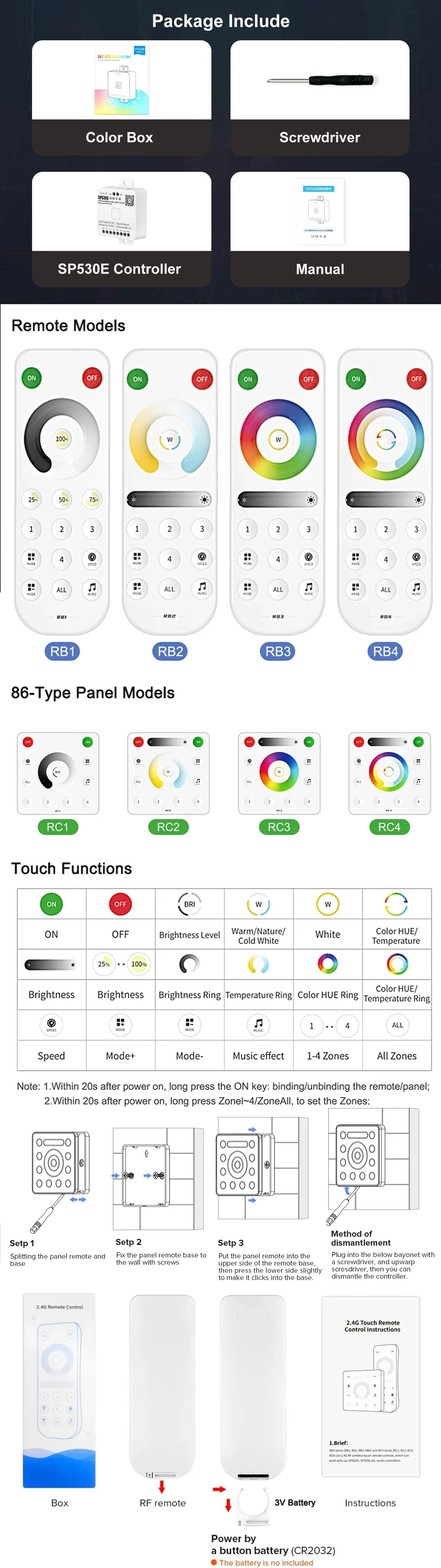 Description Picture 5 of item5-24VDC SPI+5CH PWM ALL in One Led Controller SP530E WiFi/BT/RF Pixels SK6812 WS2811 COB 5050 Remote /Voice/APP Control BalanX
