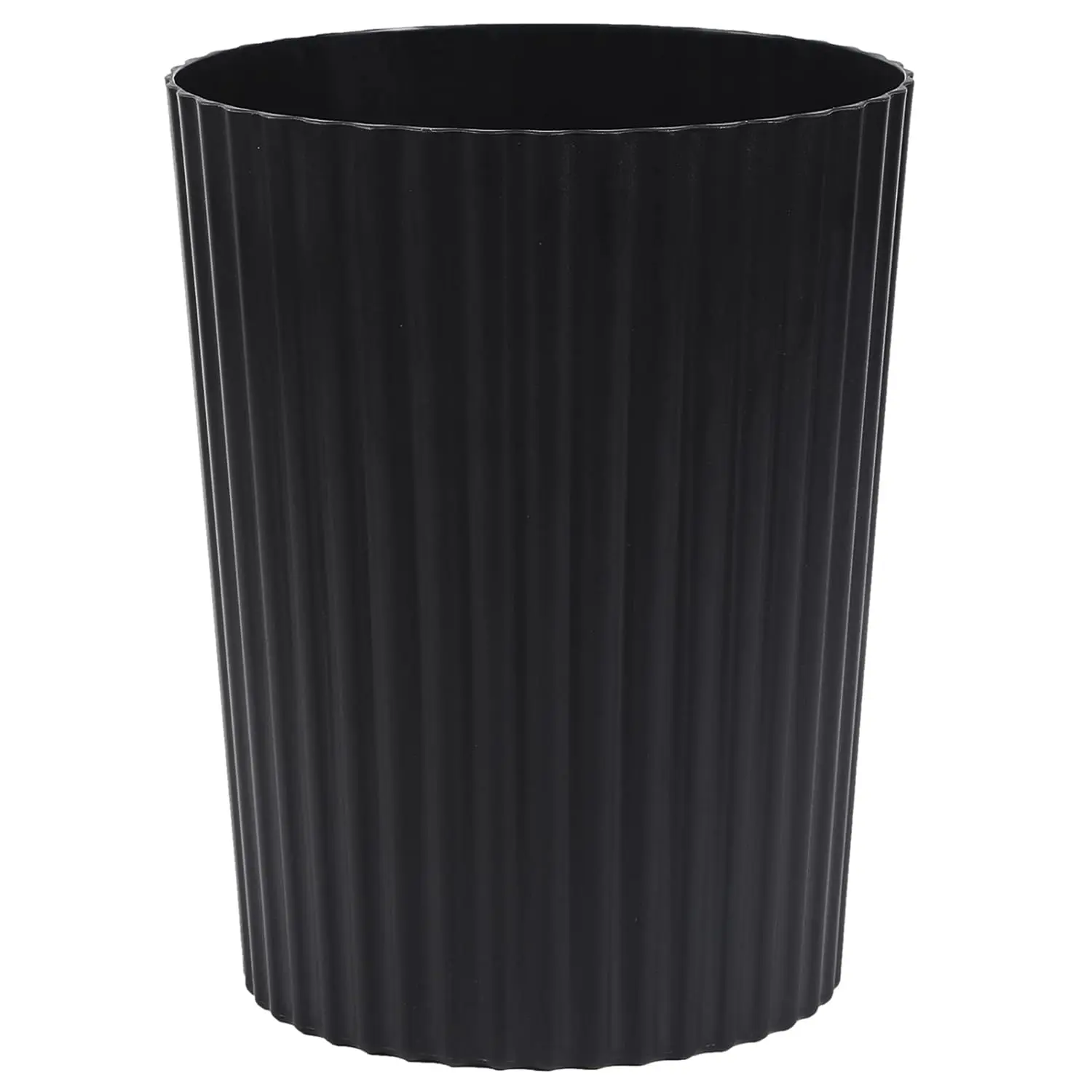 Black-Small-Trash-Can-Plastic-Wastebasket-Round-Garbage-Container-Bin ...