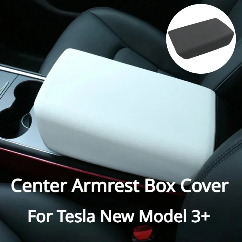 

For Tesla New Model 3+ Highland 2024 Armrest Box Cover TPE Soft Case Central Protective Armrest Cover for Model3 Car Accessories