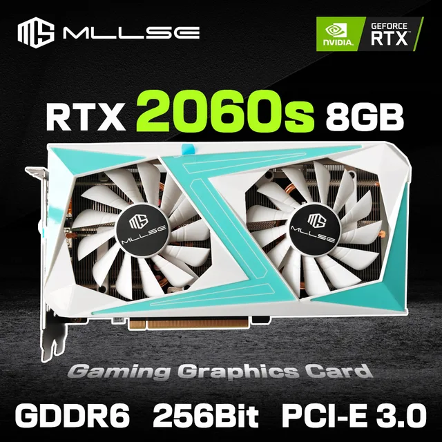 MLLSE RTX 2060 슈퍼 비디오 게이밍 그래픽 카드, GDDR6 256 비트, 8 핀 PCI 익스프레스 3.0×16 RTX 2060 슈퍼 8GB 게임, 화이트 MLLSE RTX 2060 슈퍼 비디오 게이밍 그래픽 카드, GDDR6 256 비트, 8 핀 PCI 익스프레스 3.0×16 RTX 2060 슈퍼 8GB 게임, 화이트