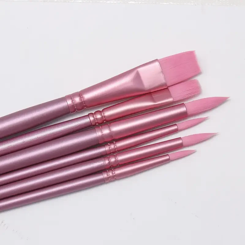 6/4 Brush Set, Sharp and Flat Watercolor Brushes, Nylon Hair Acrylic Brushes, Painting Supplies 4