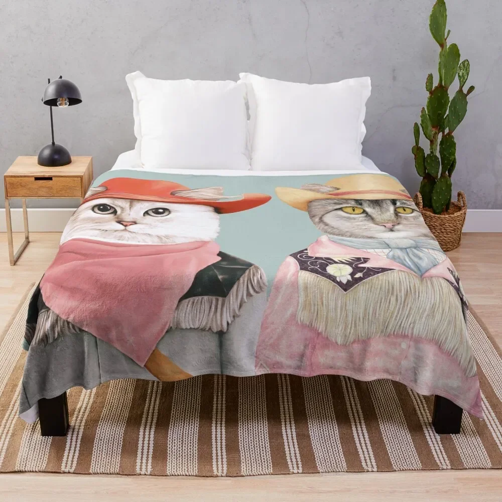 

Cowboy Cats Throw Blanket funny gift For Sofa Thin anime Blankets
