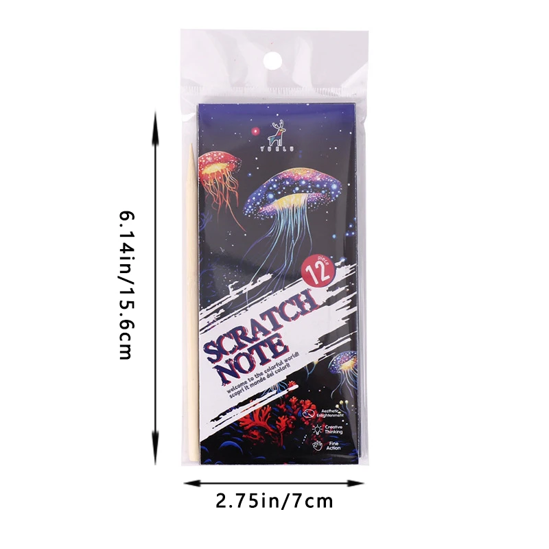 12 colorful bookmark scratch paper handmade DIY, bookmark drawing portable graffiti scratch drawing 5