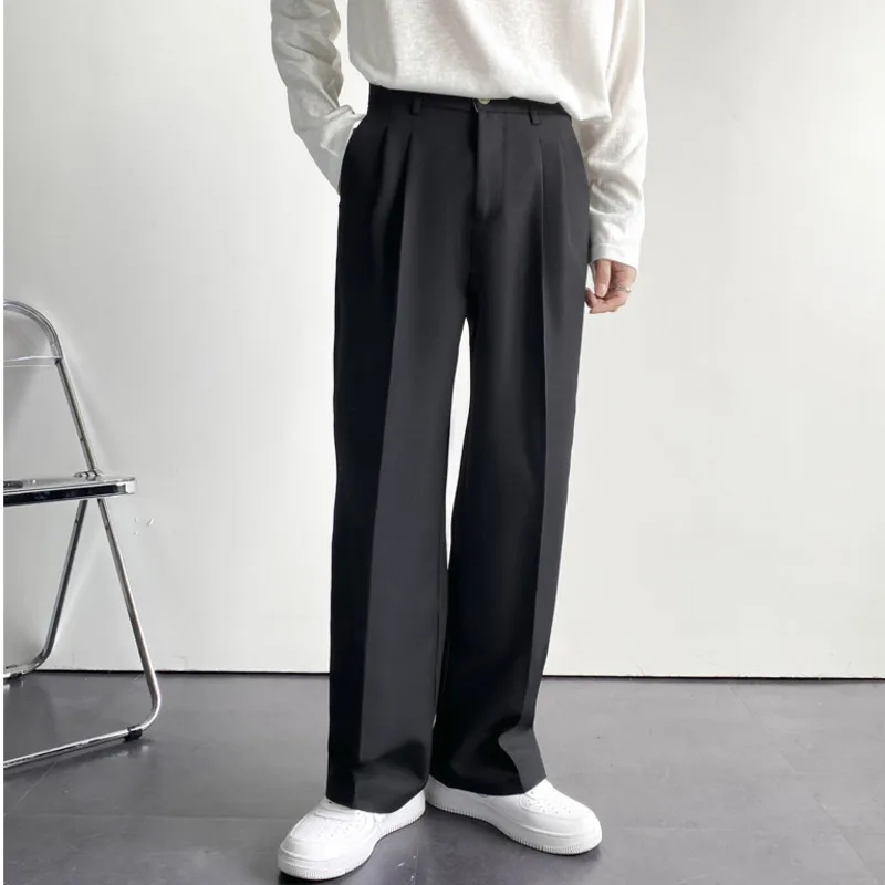 Men Suit Pants Autumn Straight Loose Casual High Street Wide Leg Korean Fashion