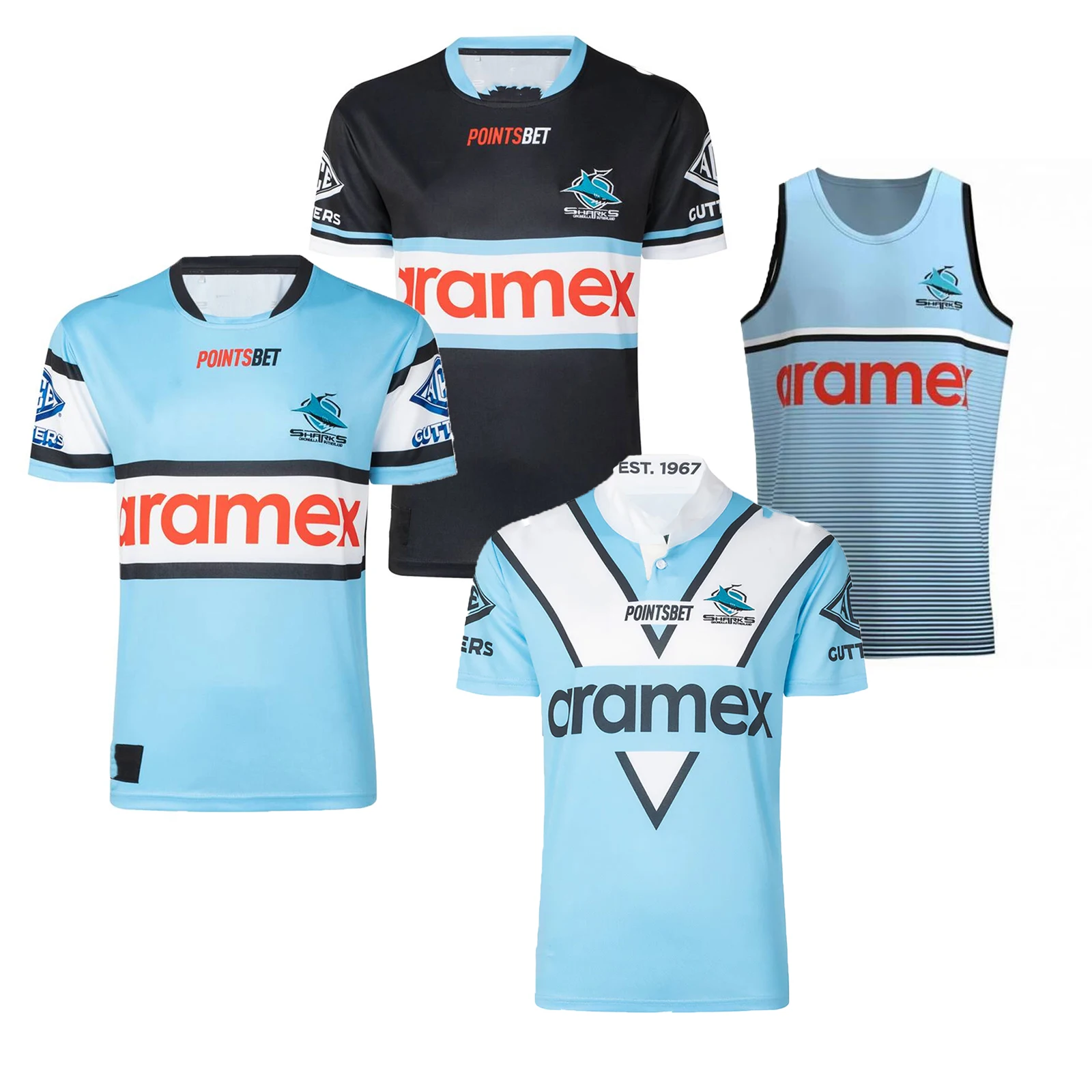 

2023 Cronulla-Sutherland Sharks Men's Replica Home/Away/Heritage/Singlet Rugby Jersey