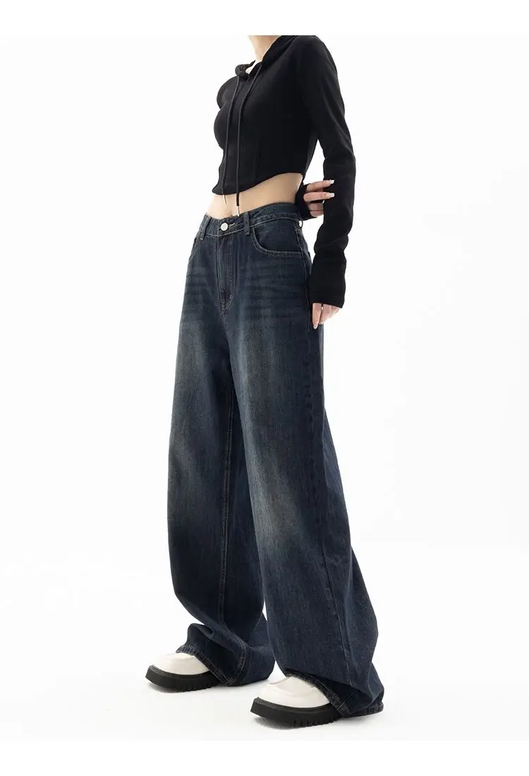 Wide Leg Baggy Denim Trousers 25