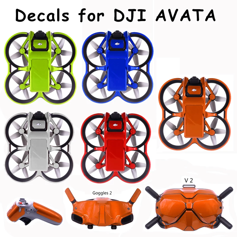 Drone Accessories Fashion Stickers For Avata Drone Sticker Colorful Decals Removable Skin Protective Cover Goggles 2 V2