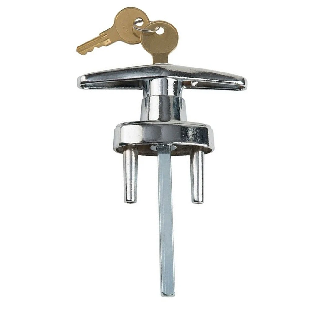 

Garage Door Lock T Handle W/2 Keys Fits 1 3/8 Inch Through 2 Inch Thick Doors Home Hardware DIY Improvement Accessories