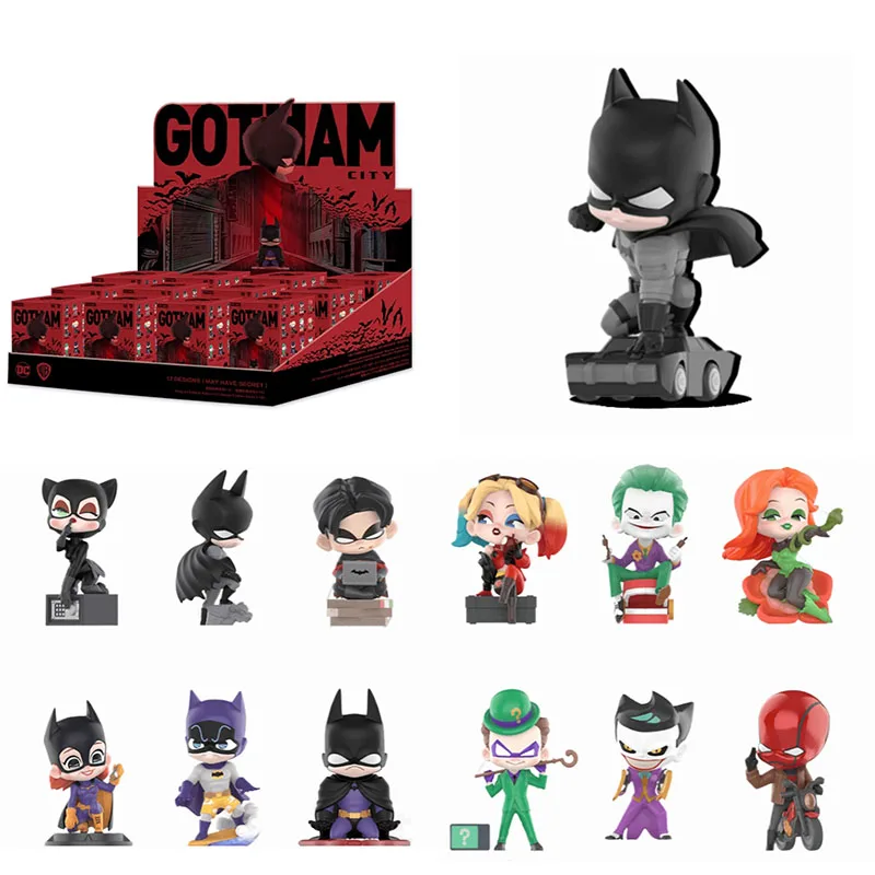 Dc Gotham City Series Mystery Box 1 Pz/12 Pz Blind Box Popmart Action Figure Batman Harly Quinn Joker Justice League