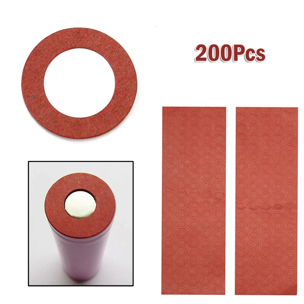 200pc 18650 Battery Insulator Insulation Ring Adhesive Cardboard Paper Battery Insulator Adhesive Paper Hollow Insulating Gasket