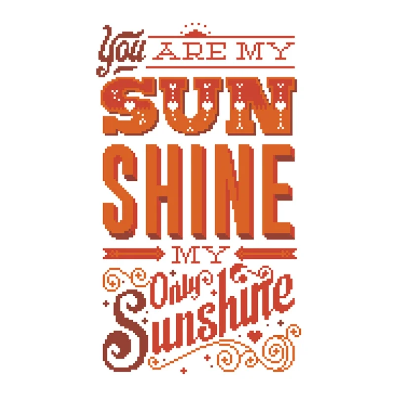 You are my sunshine 크로스 스티치 키트 워드 18ct 14ct 11ct 언프린트 원단 면사 DIY 자수 키트, 홈 벽 장식
