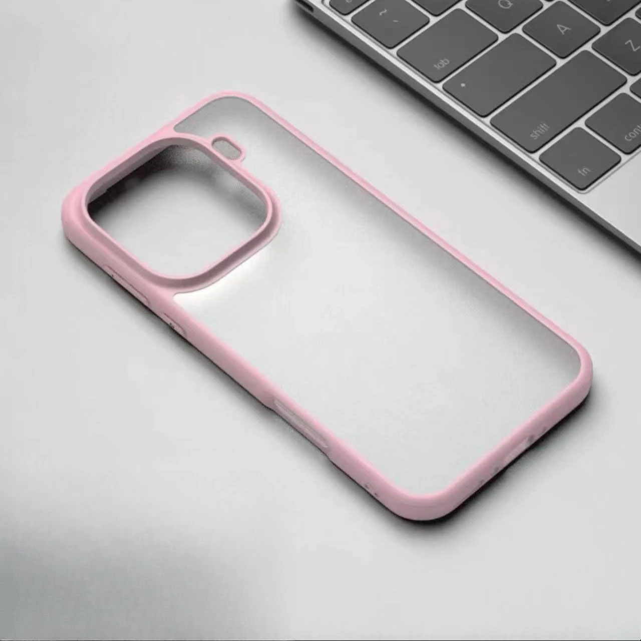 Sleek Frosted Frame Ice-Mist Transparent Shockproof Acrylic Phone Case