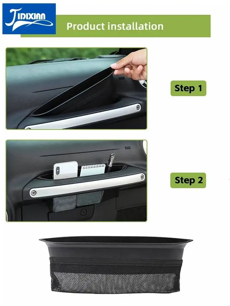 JIDIXIAN Jeep Wrangler JK 2011 2012 2013 2014 2015 2016 2017 자동차 부조종사 손잡이 보관함 트레이 액세서리