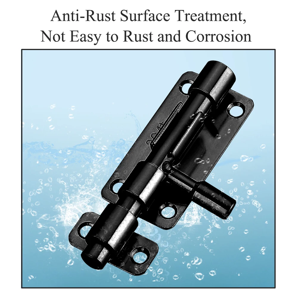 304 Stainless Steel Barrel Bolt Door Latch Door Latch With Padlock Hole Thickened Black Sliding Latch For Doors Windows Drawer Cabinets