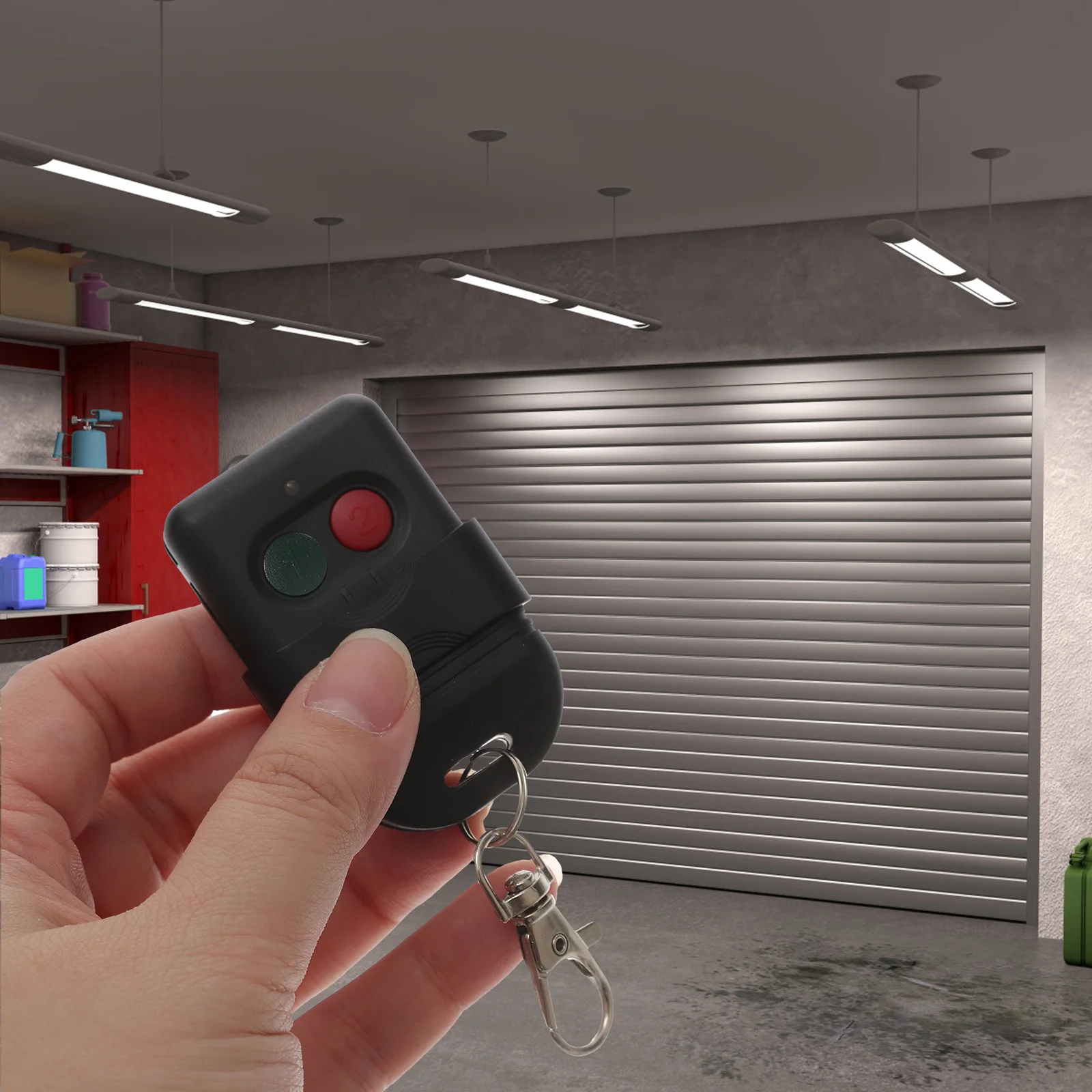 

Garage Door Key 300MHz Mini Key Chain for Garage Anti-theft Alarm