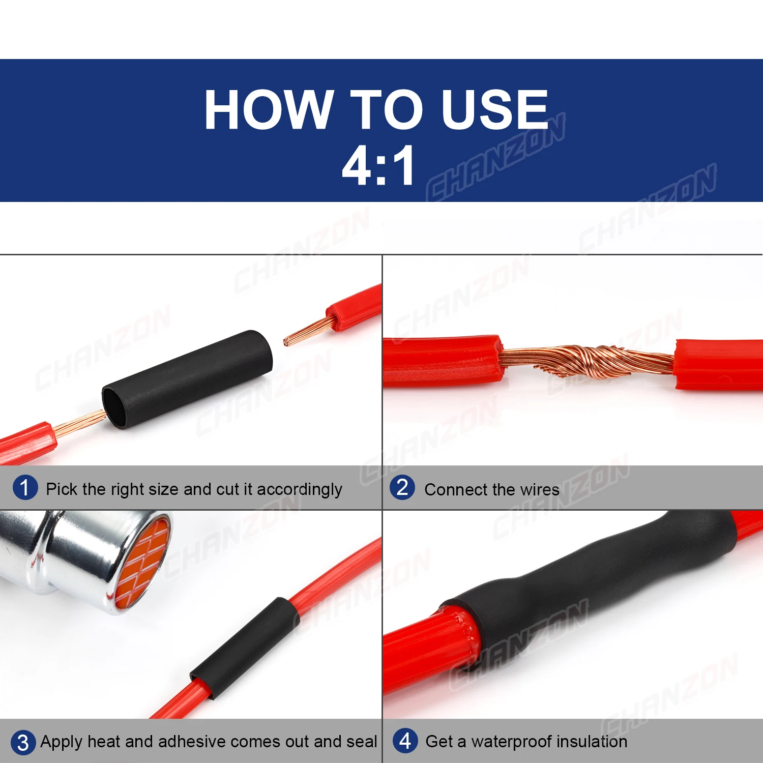 5 Size 4:1 Heat Shrink Tube Kit Glue Dual Wall Adhensive Lined Waterproof Wire Protector Shrinking Wrap Hose Assorted 27Pcs
