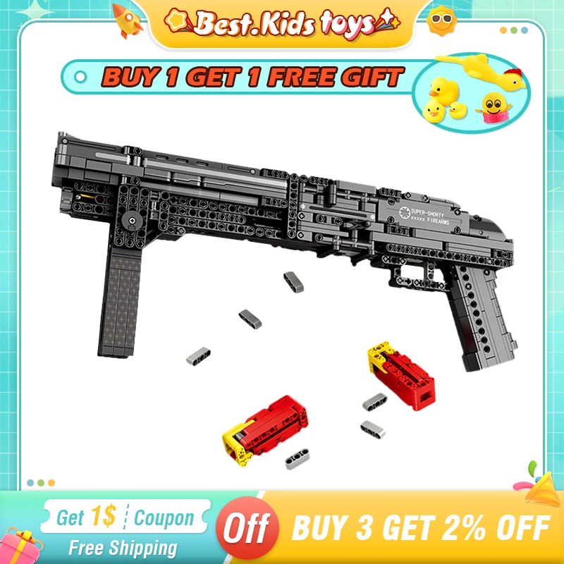 Military Hightech Building Blocks Kids Toys Super Shorty Gun Ww2