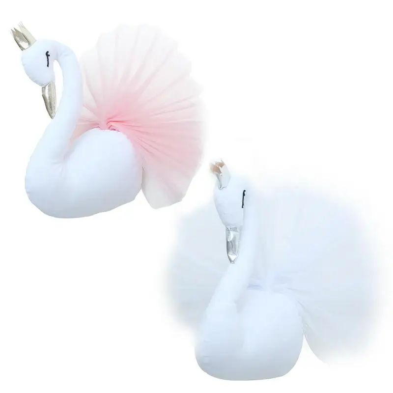 Decorazione Della Stanza Dei Bambini Della Ragazza Golden Coronato Swan Wall Hanging Wall Decoration Pink Princess Room Decoration Peluche