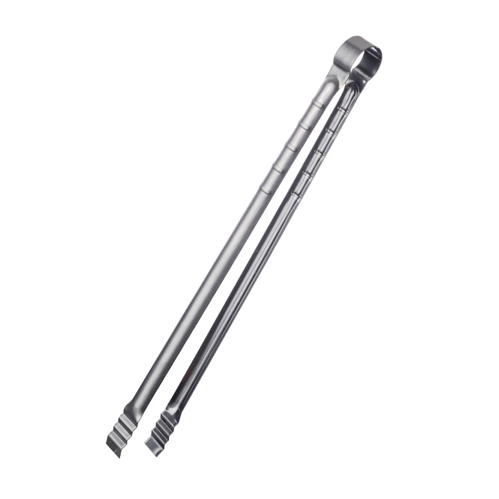 Extra Long Grill Tongs 45CM Stainless Steel for Kitchen Cooking Grilling Barbecue Food Clip Tool Silver