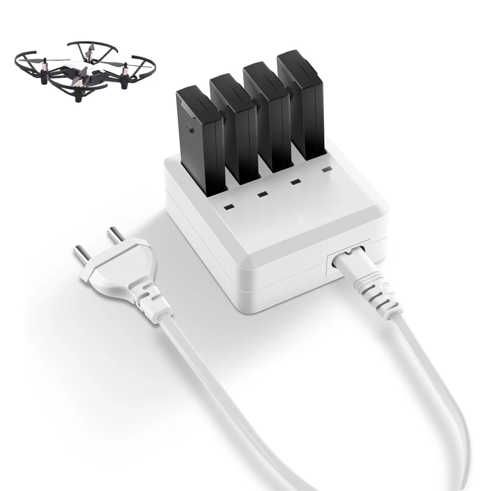 

For DJI Tello Battery Charger Hub4 in 1 Intelligent Drone Battery Fast Charging For DJI Tello Drone Bateria US / EU Plug Charger