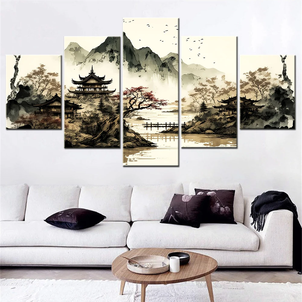 NutureCanvasPicturePrintVintageJapanLandscapeHomeDecoration