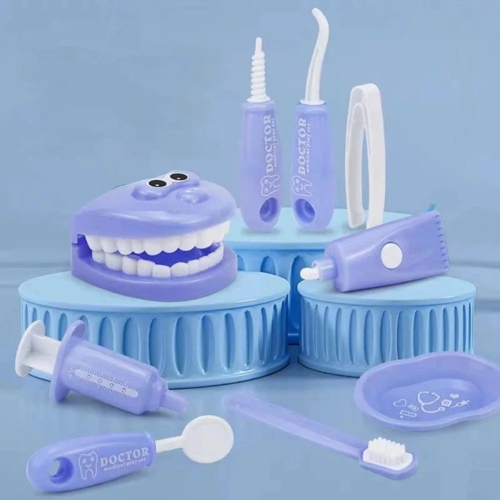 9pcs/set Children Early Education Toy Simulated Teeth Model Oral Brushing Practice Toy Doctors Role Play Montessori