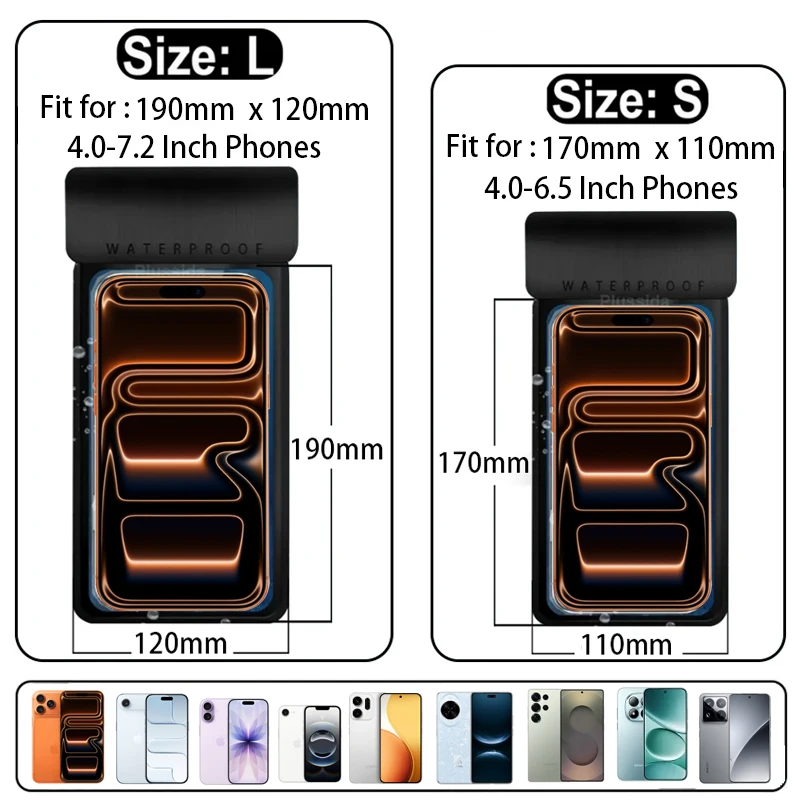 Waterproof Bag Cell Phone Pouch Case Water Proof Underwater Dry Bag For Apple iPhone 7 Pro Max 7 Air Xiaomi Samsung Cover waterproof phone bag