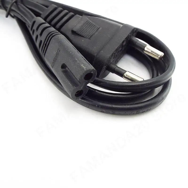 2-Prong Pin Lead Wire connecter EU US Power Supply Cable plug electrical line wire 1.4M 2ft AC Power adapter extension Cord M20