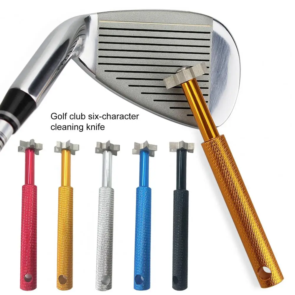 1 Set Golf Club Sharpening Tool With 6 Heads Compact Size Sharpener Reusable 6-Tip Golf Club Re-Grooving Cleaning Tool 5