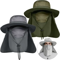 Summer Sun Hats UV Protection Outdoor Hunting Fishing Cap for Men Women Hiking Camping Visor Bucket Hat Neck Flap Fisherman Hat 1