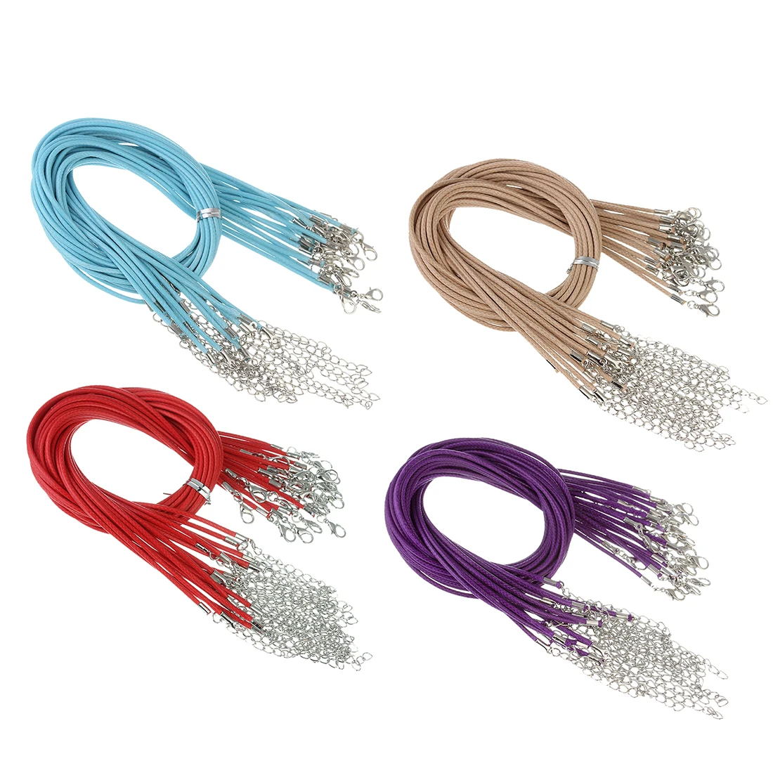 10Pcs/Lot 1.5mm 2mm Faux Leather Cords Adjustable Braided Rope With Lobster Clasp For Ornament Making DIY Crafts Charm Accesso