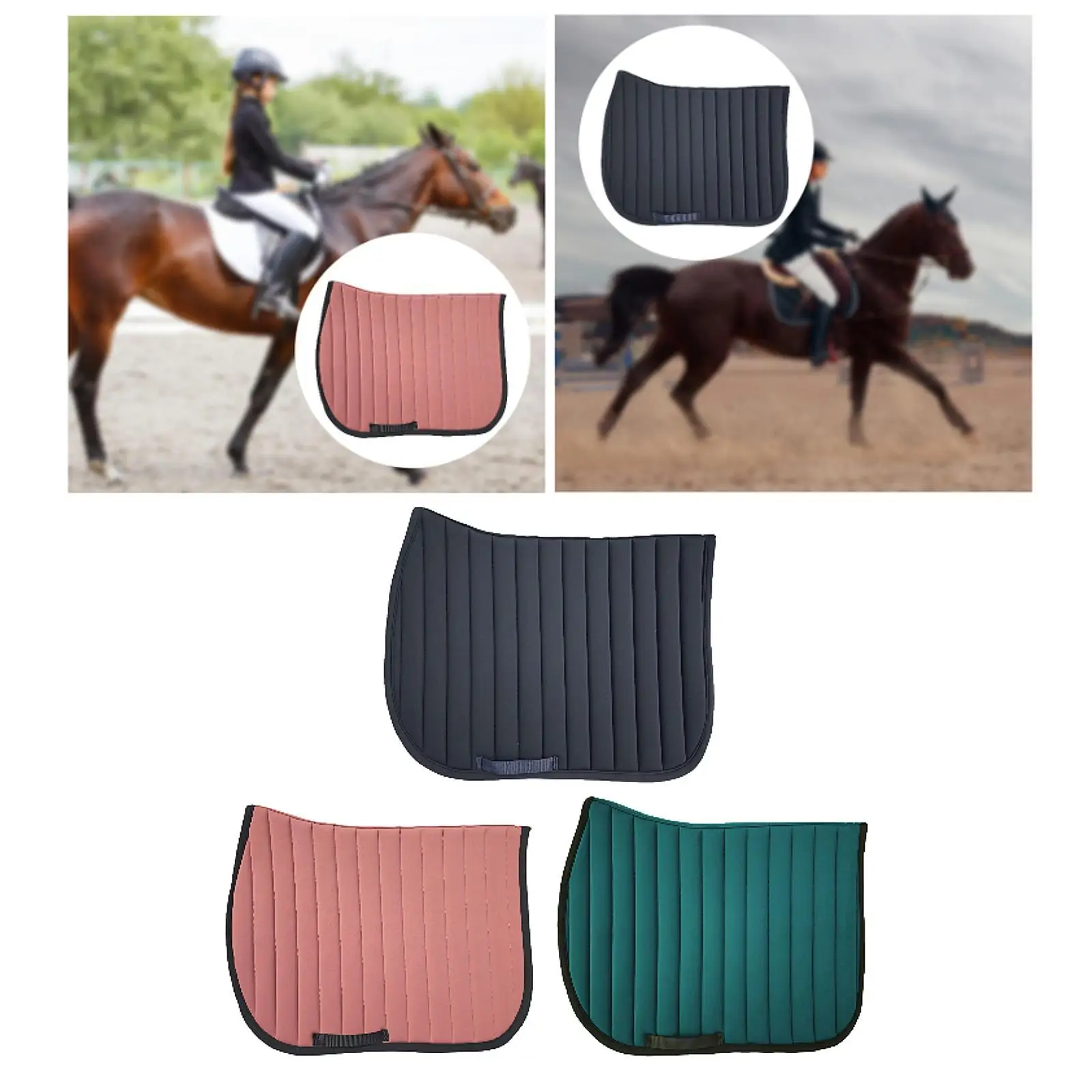 Horse Saddle Pad Sweat Mat Cushioning Lightweight Breathable Dressage Pad Horse Riding Cushion for Sports Competition