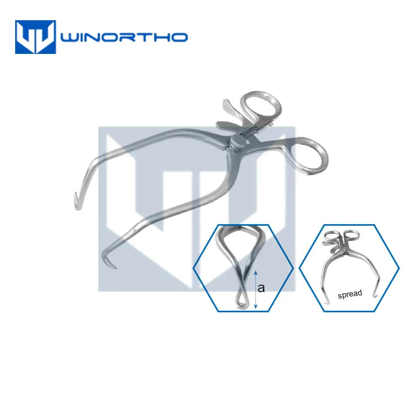 TECA Retractor-Pieter Nelissen Retractors for Arthrotomy 50mm spread 140mm long veterinary orthopedic instrument
