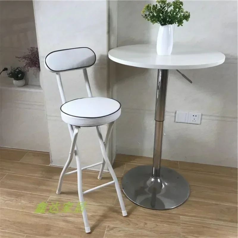 Modern Foldable Bar Stool with Backrest Portable High Chair for Home Cash Register Simple Design Kitchen Counter Height Chair Modern Foldable Bar Stool with Backrest Portable High Chair for Home Cash Register Simple Design Kitchen Counter Height Chair