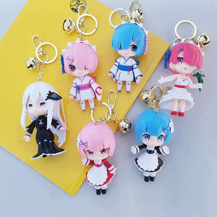 Chaveiro Boneca Kawaii Ram Emilia, Pingente Pequeno Anime Bonito, Re: A  Vida em Um Mundo Diferente de Zero, Presente Coração Feminino - AliExpress