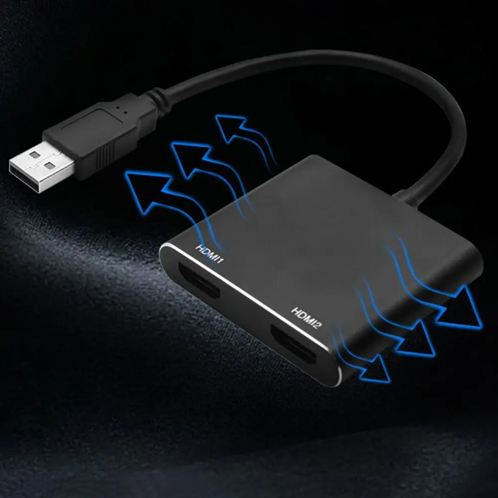 USB 3.0 To HDMI USB To Dual HDMI Converter 1080P One Two Adapter Extended Converter Plug and Play Video