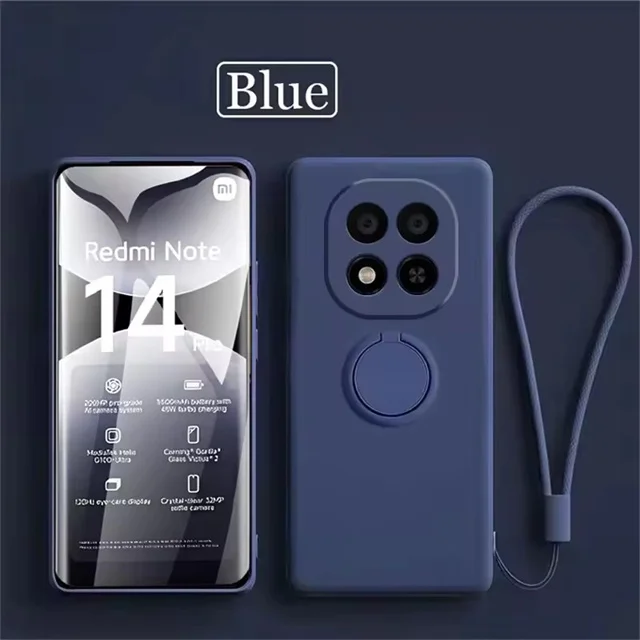 Liquid Silicone Case with Ring Holder and Strap