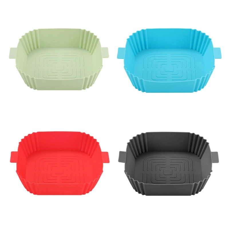 

Square Air Fryer Liner Non-Stick Silicone Basket Reusable Air Fryer Accessories Silicone Material 4 Colors for Air Fryer