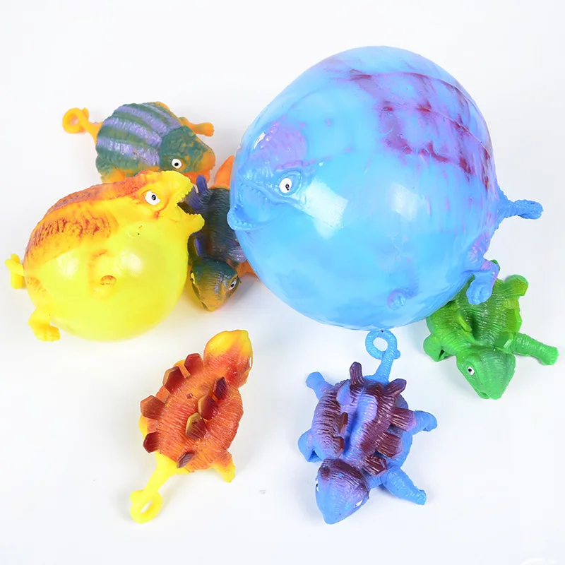 3PCS Kids Funny Dinosaur Animals Inflate Vent Balls Toy Squeeze Soft Ball Balloon Outdoors Party Sports Cute Funny Games Gift 6