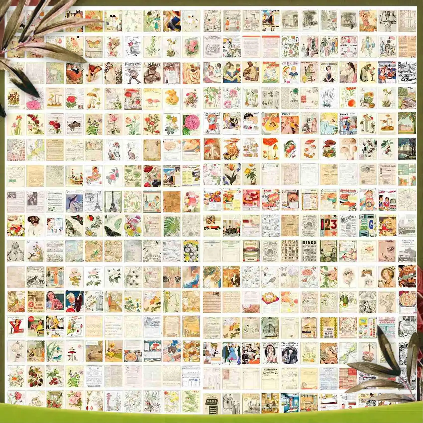 New-800Pcs 정크 저널 빈티지 DIY 재료 종이 저널링 용품 스크랩북 종이..