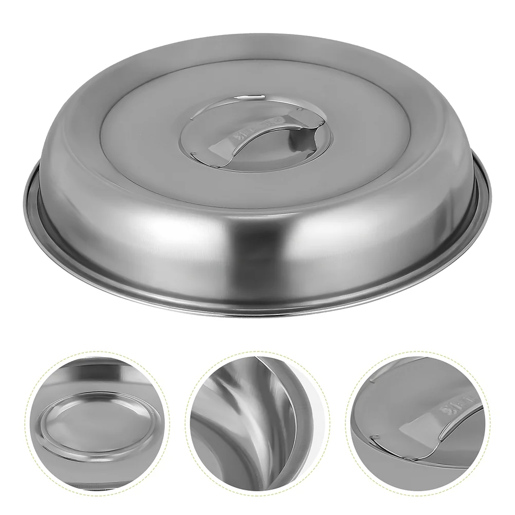 

2pcs Metal Cover Stainless Steel Griddle Basting Cover Steak Burger Dome Cover Preservation Cover for Home Kitchen 28CM