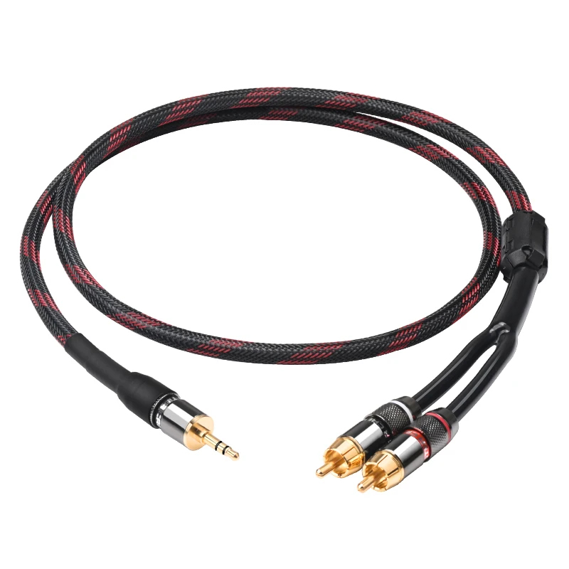 Cable de 3,5 mm a 2RCA 3,5 mm a 2RCA Jack estéreo AUX Cable de audio Y