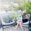 Outdoor Papaya Chair, Rattan Scooter with 3.9-inch Seat Cushion, Soft Cushion Lounge Chair with A Capacity of 2350Ibs 6
