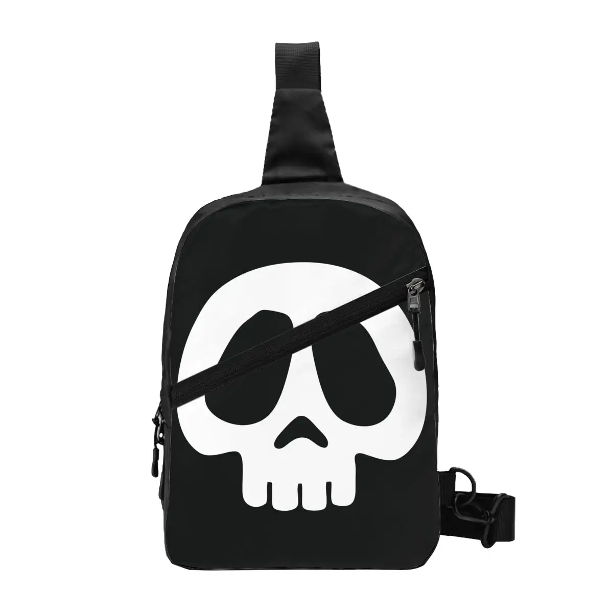 

Space Pirate Captain Harlock Skull Sling Chest Bag Custom Anime Manga Crossbody Shoulder Backpack for Men Traveling Daypack