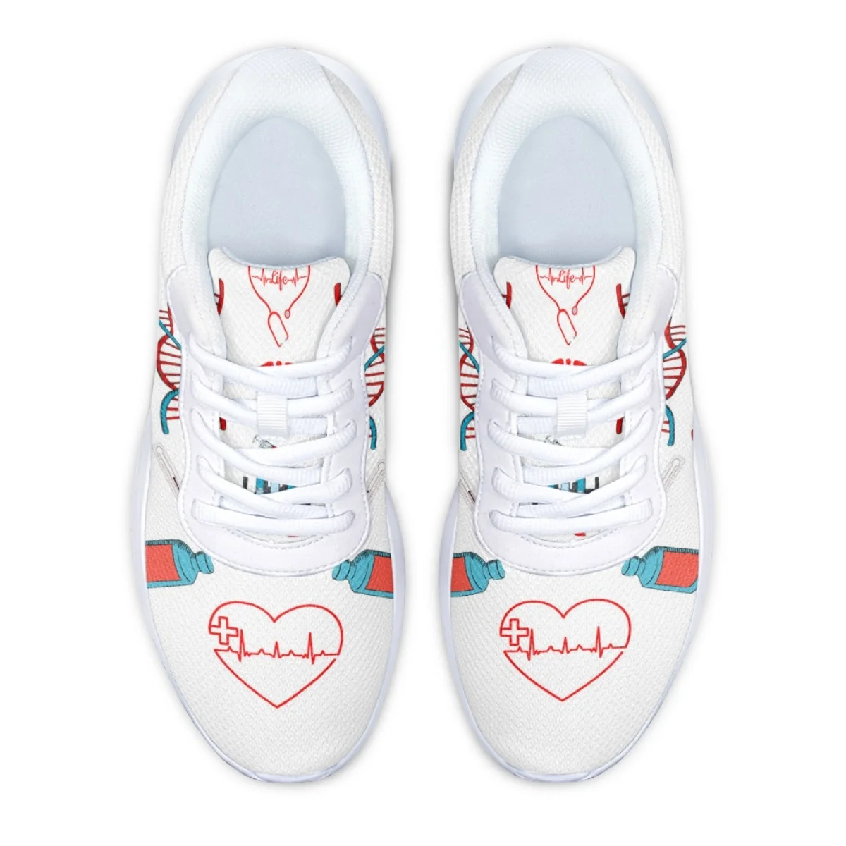 Fashion Nurse Medical Tools Print Women's Cozy Outdoor Running Shoes Lightweight Breathable Walking Shoe Suitable travel sports